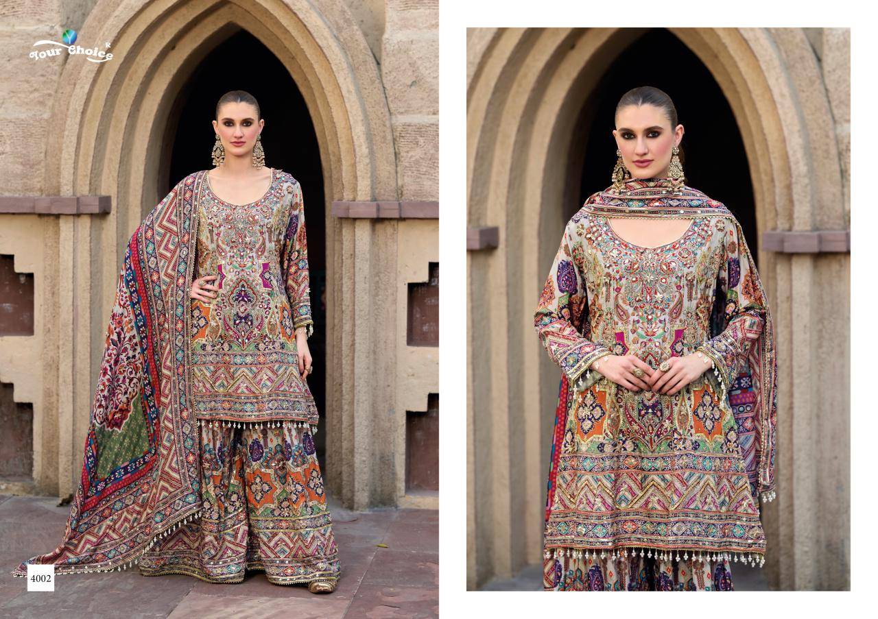 SEERAT-4 by Your choice 4901 To 4902series Designer Festive Colorful Party Wear & Occasional Wear Heavy Chinon Dresses At Wholesale Price
